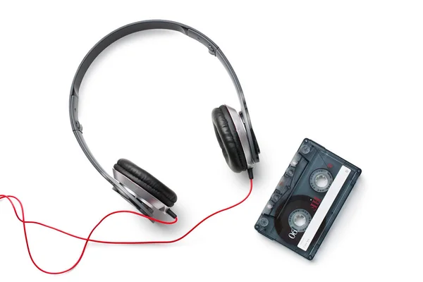 Cassette Tape Koptelefoon — Stockfoto
