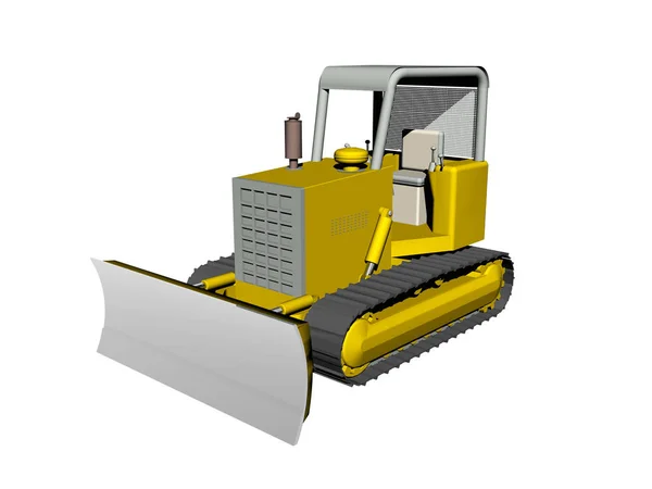 Yellow Excavator White Background — Stock Photo, Image