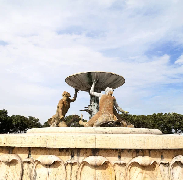 Triton Fontänen Malta Valletta Europas Huvudstad — Stockfoto