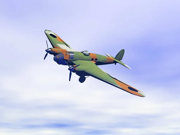 Mały Samolot Niebie — Zdjęcie stockowe