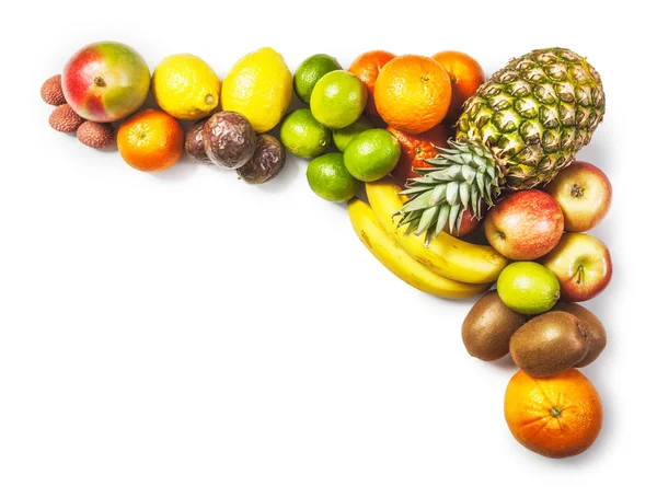 Marco Fruta Aislado Sobre Fondo Blanco Concepto Alimentación Saludable Dieta — Foto de Stock
