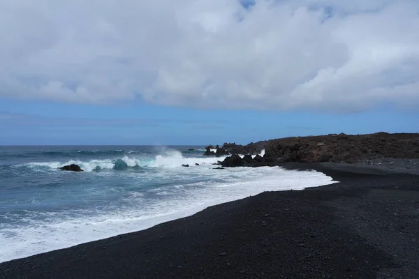 Praia Lava Preta Lanzarote — Fotografia de Stock