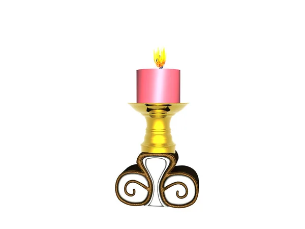 Candle Light White Background — Stock Photo, Image