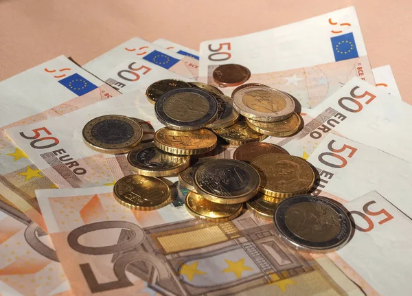 Euromunten Bankbiljetten Valuta Van Europese Unie — Stockfoto