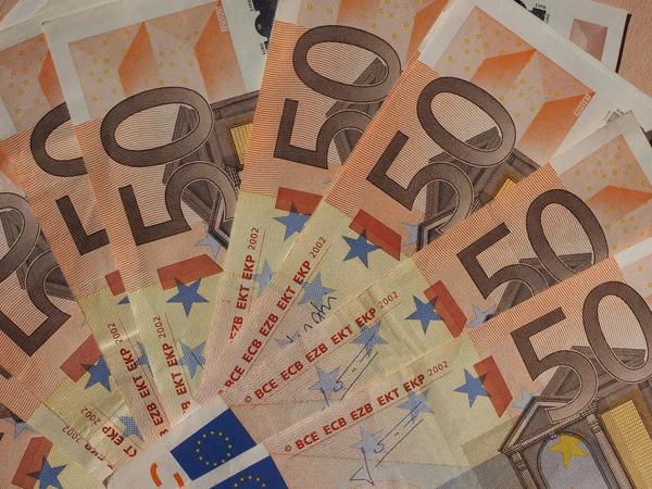 Billets Euros Monnaie Union Européenne — Photo