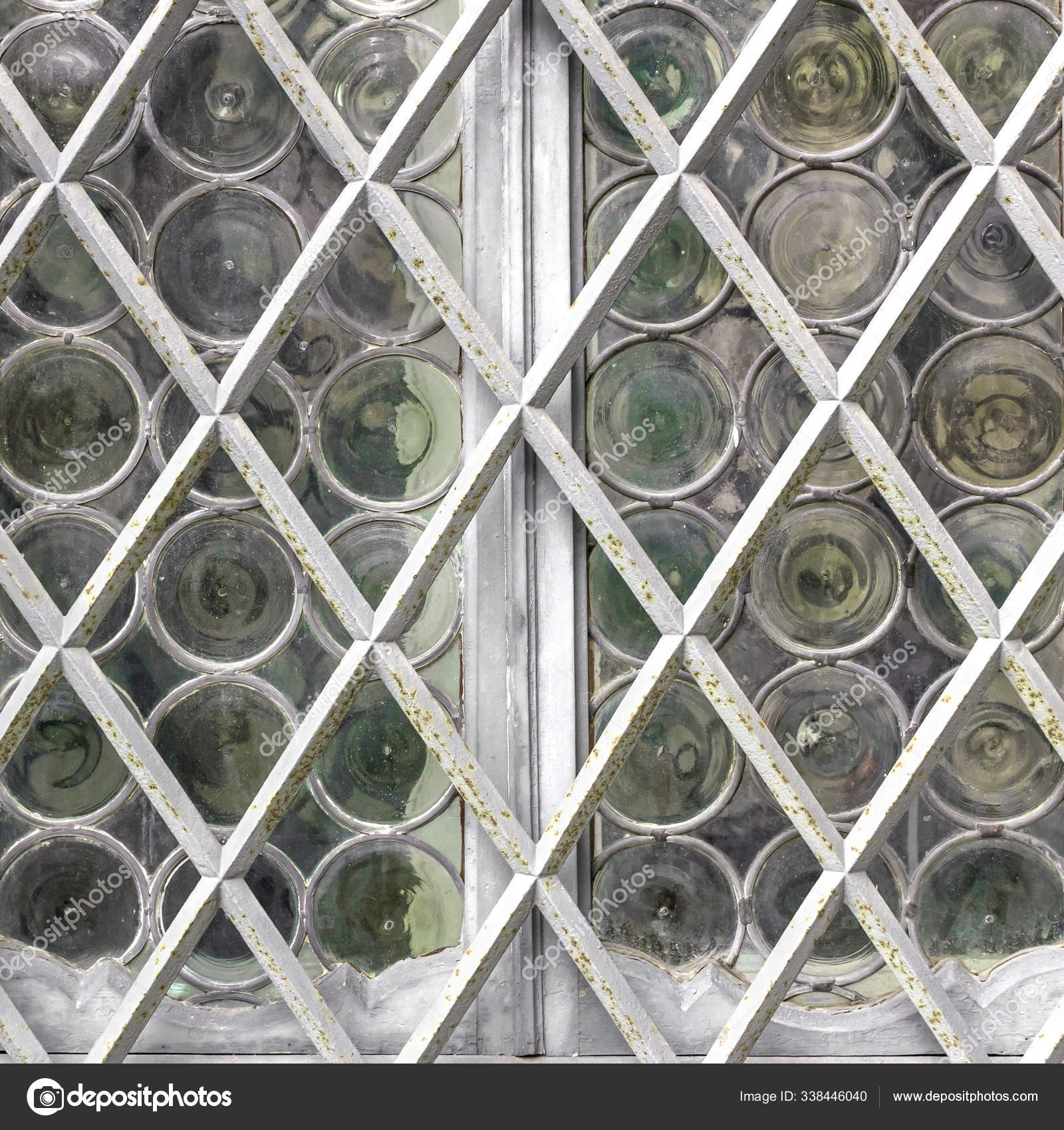 Window White Grate Background Matt Glass Pattern Circles Retro Style