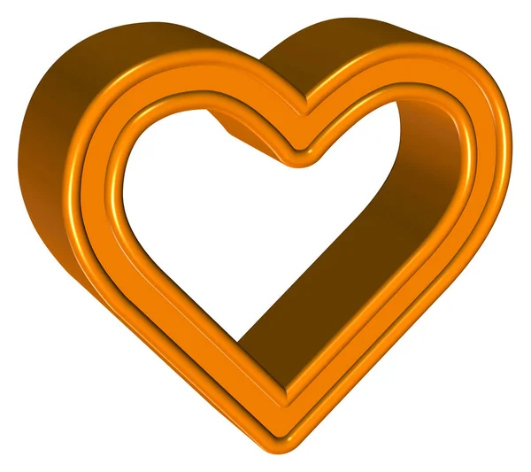 Serce Kolorze Pomarańczowym — Zdjęcie stockowe
