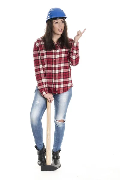 Female Artisan Sledgehammer — Stock Photo, Image