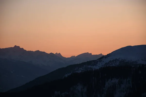 Альпінізм Захід Сонця Ніч Ліенц Доломіти Хохштайн Вітерсфельд Зима Сніг — стокове фото