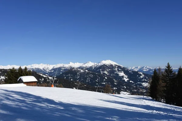 Lienz Dolomity Zettersfeld Lyže Sjezdovky Večer Faschingalm Východní Tyrolsko Lienz — Stock fotografie