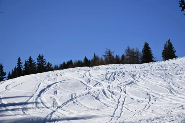 Lienz Dolomites Zettersfeld Ski Slopes Night Faschingalm East Tyrol Lienz — 스톡 사진