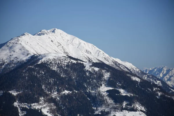 Lienz Dolomites Zettersfeld Comprensorio Sciistico Piste Sera Faschingalm Tirolo Orientale — Foto Stock
