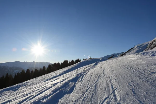 Piste Ski Sur Zettersfeld Lienz Dolomites Tyrol Est — Photo