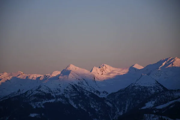 Abenddämmerung Den Lienzer Dolomiten Faschingalm Zettersfeld — Stockfoto