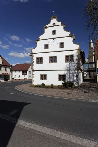 Historisk Rådhus Grettstadt Distrikt Schweinfurt Lavere Franconia Bayern Tyskland - Stock-foto