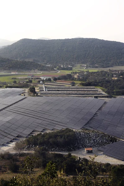 Fábrica Solar Fotovoltaica Francesa Departamento Gard Ales — Fotografia de Stock