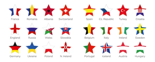 Modern Symbols Star Euro 2016 Participants France — Stock Photo, Image