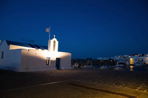 Naoussa Una Pequeña Ciudad Portuaria Norte Isla Griega Paros Las — Foto de Stock