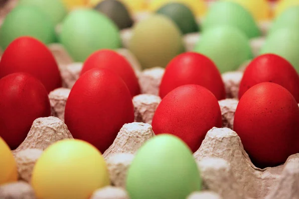 Gekleurde Eieren Voor Pasen — Stockfoto