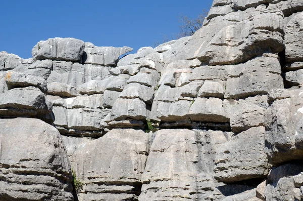 Primer Plano Roca Caliza Reserva Natural Torcal España — Foto de Stock
