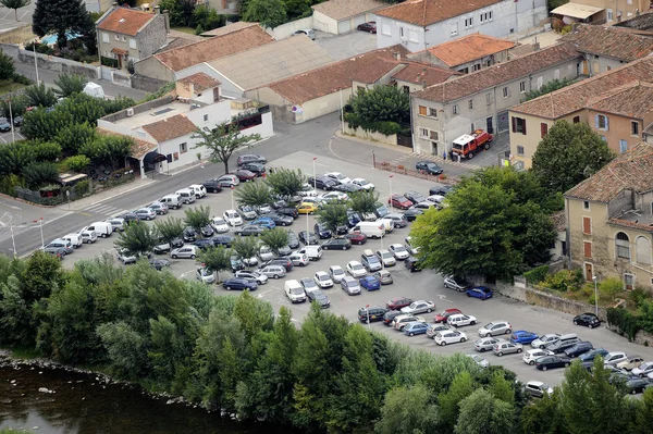 Ciudad Francesa Anduze Situada Departamento Gard Orillas Del Río Gardon — Foto de Stock