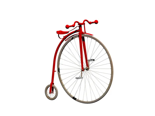 Fahrrad Mit Rotem Fahrrad Isoliert Auf Weißem Hintergrund — Stockfoto