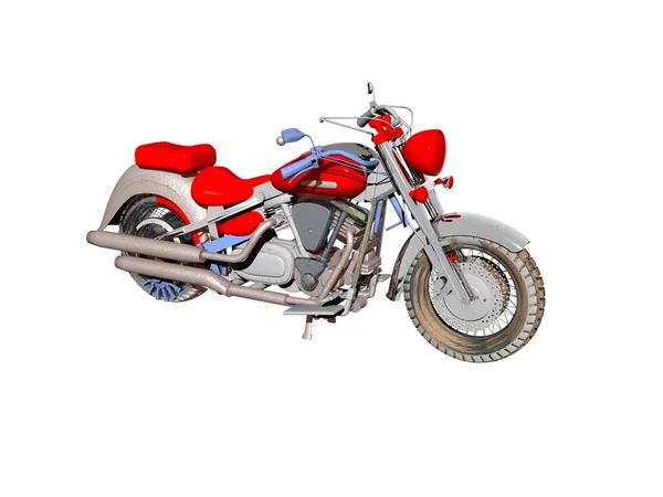Isoliertes Motorrad Auf Weißem Hintergrund — Stockfoto