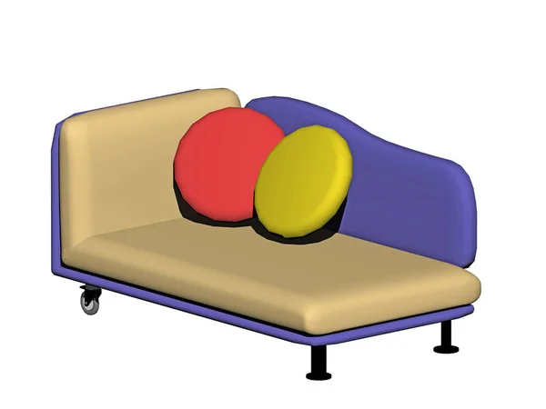 Illustration Colorée Canapé Conceptuel Moderne — Photo