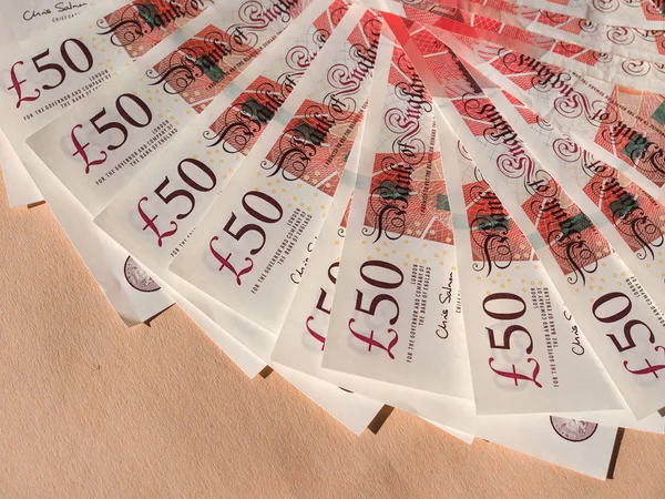 Cincuenta Billetes Libras Esterlinas Del Reino Unido — Foto de Stock