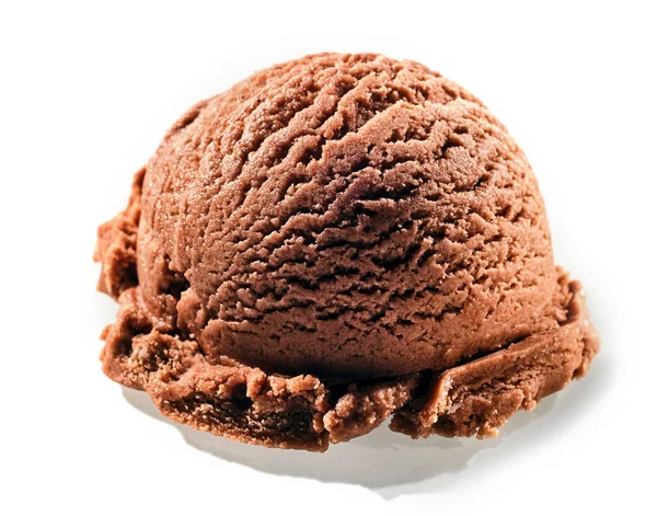 Uno Scoop Arrotondato Delizioso Gelato Italiano Cioccolato Fatto Casa Uno — Foto Stock