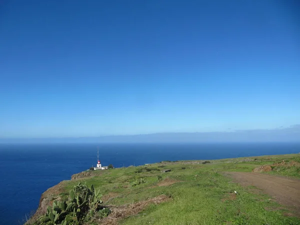 Faro Ponta Pargo Nel Punto Più Occidentale Madeira Sull Atlantico — Foto Stock