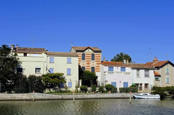 Maisons Sur Canal Aigues Mortes Coeur Camargue Dans Sud Est — Photo