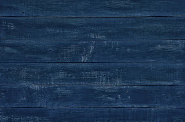 Vintage Wooden Dark Blue Horizontal Boards Front View Copy Space — Stock Photo, Image