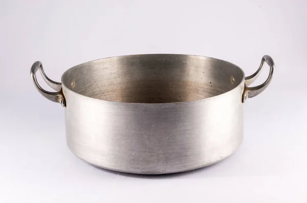 Foto Van Een Oude Aluminium Pot — Stockfoto