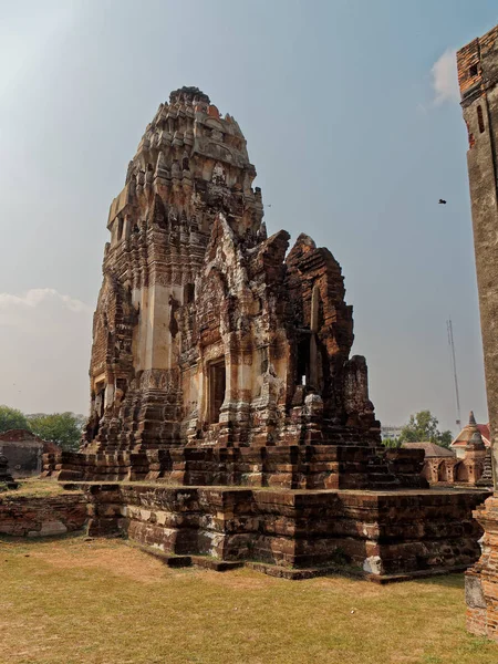 Lop Buri Tayland Daki Khmer Stili Bir Tapınağın Kalıntıları — Stok fotoğraf