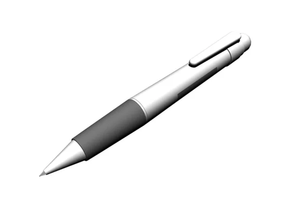 Zwarte Pen Geïsoleerd Witte Achtergrond — Stockfoto
