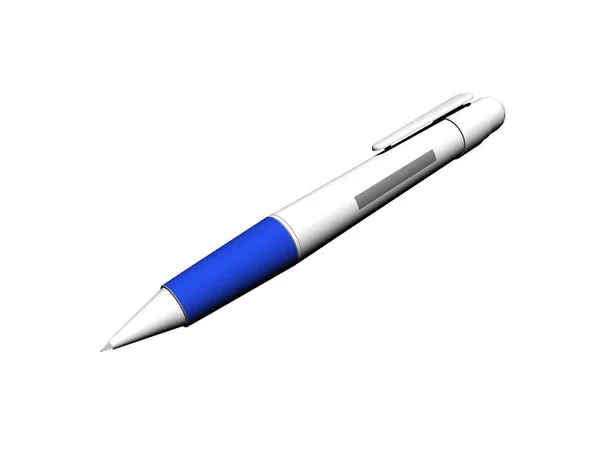 Голубая Ручка Изолирована Белом Фоне — стоковое фото