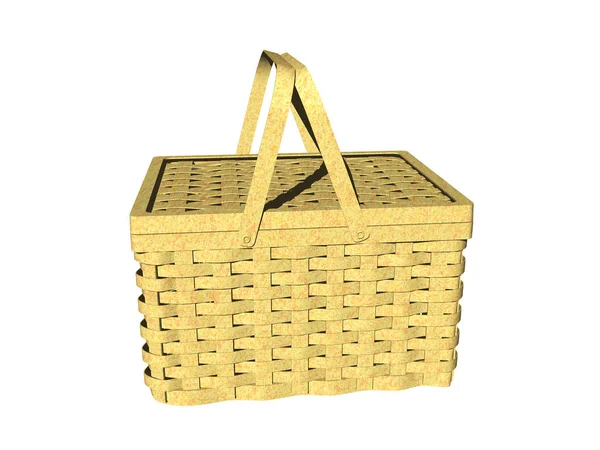 Wicker Basket Isolated White Background — Stock Photo, Image