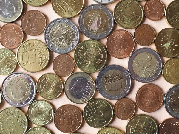 Många Euromynt Valuta Europeiska Unionen Användbar Som Bakgrund — Stockfoto