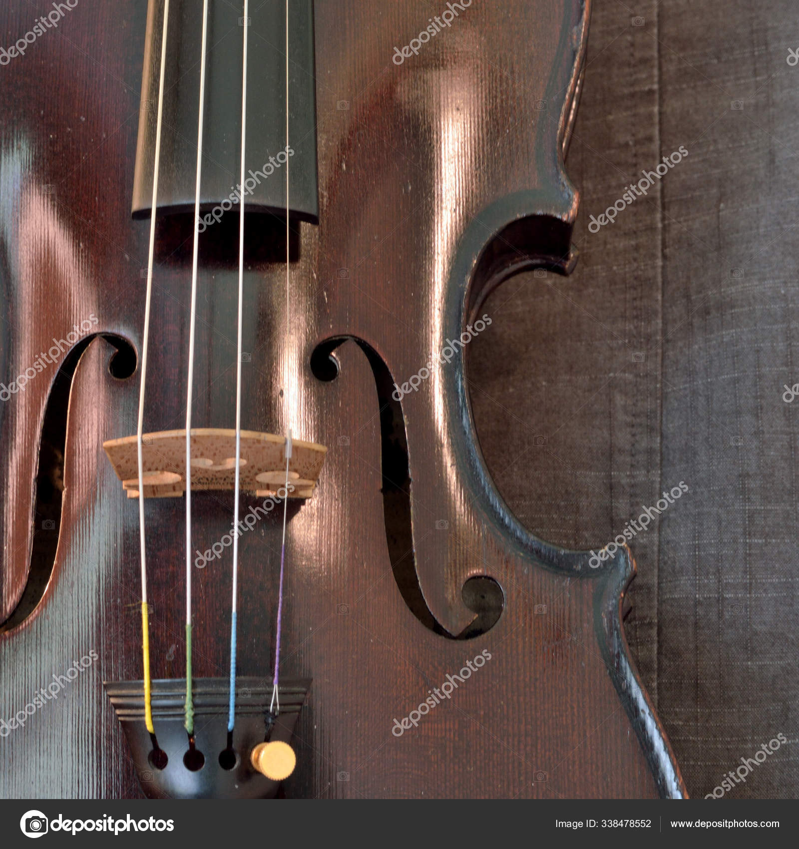 Old Violin Gray Seamed Fabric Violin Antique Early 1800 S Dark