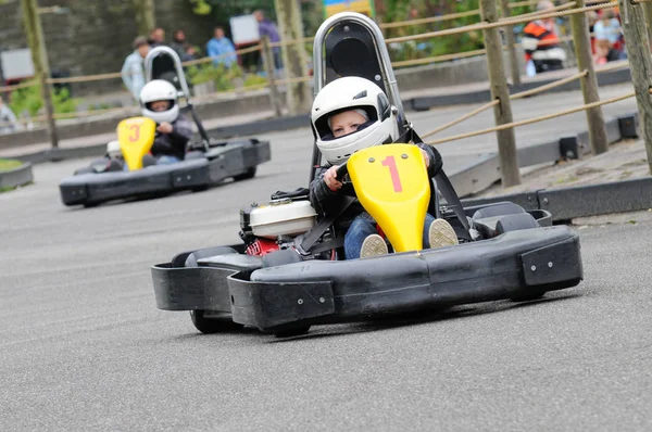 Boy Going His First Karting Race — Stock Photo, Image