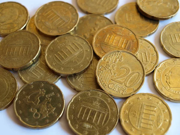 twenty twenty-euro cents coins