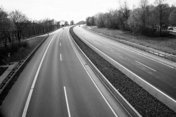 Una Autopista Alemania Blanco Negro —  Fotos de Stock