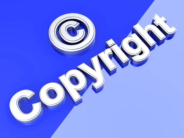 Símbolo Direitos Autorais Ilustração Renderizada — Fotografia de Stock
