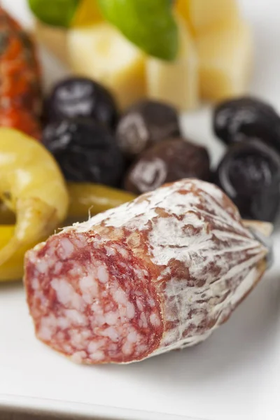 Primo Piano Salame Italiano — Foto Stock