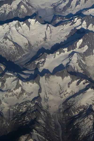 Vista Aérea Los Alpes Desde Plano — Foto de Stock