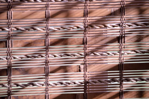 Sfondo Bambù Primo Piano Tonalità Finestra Bambù Tessuto — Foto Stock