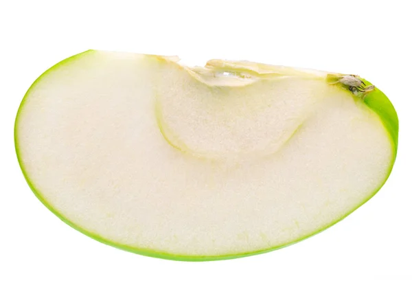 Manzana Verde Fresca Rodajas Aislada Sobre Fondo Blanco Plena Profundidad — Foto de Stock