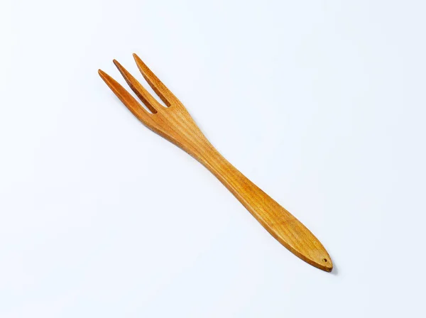 Three Pronged Fork Made Wood — Stock Photo, Image