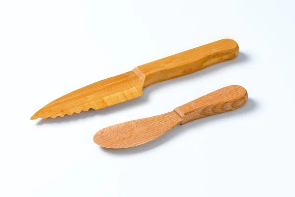 木制的刀和黄油吊具 — 图库照片